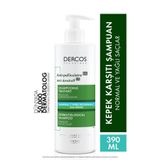 Vichy Normal ve Yağlı Saçlarda 100% Etkili Dercos Anti Dandruff Kepek Karşıtı Şampuan 390 ML 104159-1-10