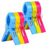Vicloon banyo havlusu klipsleri 6 adet büyük clothespins havlu klipsleri plaj havlusu klipsleri plaj ve şezlonglarda rüzgar geçirmez klipsler, çamaşırhane için plaj havlusu, banyo havlusu, halı (6 adet)