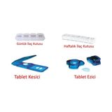 Vicromed Haftalık /günlük Hap Saklama Kutusu-Tablet Ezici-Tablet Kesici Set 4lü Set