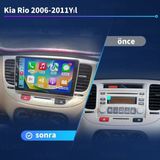 Victor Kia Rio 2006-2011 Yıl Android Sürüm 13 Kablosuz Carplay Navigasyon Multimedya 9 Inç Ekran 4G Ram + 32GB Hafıza Çerçeveli ve arka görüş kameralı - Siyah