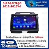 Victor Kia Sportage 2011-2016 Yıl Android Sürüm 13 Kablosuz Carplay Navigasyon Multimedya 9 Inç Ekran 4G Ram + 32GB Hafıza Çerçeveli ve arka görüş kameralı - Siyah