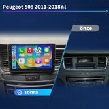 Victor Peugeot 508 2011-2018 Yıl Android Sürüm 13 Kablosuz Carplay Navigasyon Multimedya 9 inç Kuantum Ekranı 8G Ram + 128GB Hafıza Çerçeveli ve arka görüş kameralı - Siyah