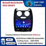 Victor Renault DUSTER（2013-2018 Yıl）android Sürüm 13 Kablosuz Carplay Navigasyon Multimedya 9 inç Kuantum Ekranı 8G Ram + 128GB Hafıza Çerçeveli ve arka görüş kameralı - Siyah