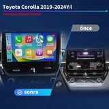 Victor Toyota Corolla 2019-2024 Android Kablosuz Carplay Navigasyon Multimedya 10 Inch Ekran 4G Ram + 64GB Hafıza Çerçeveli ve arka görüş kameralı - Şeffaf