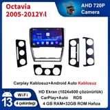 Victor Volkswagen Skoda Octavia 2005-2012 Android Sürüm 13 Kablosuz Carplay Navigasyon Multimedya 10 Inç Ekran 4G Ram 32GB Hafıza - Siyah