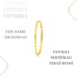 Victoria 2 gr Yatırımlık Altın 3 mm Kibrit Çöpü Çocuk Bilezik Sertifikali– 22 Ayar Damgalı– Faturalı– Iade Hakkı