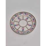 Victoria F. Legrand Limoges Çiçek Desenli Porselen Fincan Tabağı 13CM - Renkli