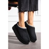 Victoria Shoes Kadın Tazz Siyah Süet Mevsimlik Ayakkabı Terlik Içi Tüylü Mini Terlik