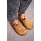 Victoria Shoes Kadın Tazz Taba Süet Mevsimlik Ayakkabı Terlik Içi Tüylü Mini Terlik