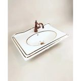 Victorian Beyaz Altın Etajerli Lavabo