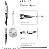 Victoria's Journals Venus 0.7 mm Mavi Tükenmez Kalem - Pembe - Beyaz - Mavi - Siyah