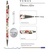 Victoria's Journals Venus 0.7 mm Mavi Tükenmez Kalem Tekil Ürün Metal Gövde Çok Renkli Desenli - Yeşil - Beyaz - Kırmızı
