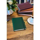 Victoria's Journals Venzi Sert Kapaklı Lastikli Tarihsiz Kalın Yapraklı Noktalı Defter 15x21 Cm (a5) Yeşil
