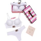 Victoria's Secret 2 Li Push Up Saten Sütyen Külot Takım - Beyaz - 85 cm