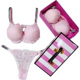 Victoria's Secret Victoria"s Secret Pusch Up Set Alt Üst Dolgulu Sütyen ve Külot Takım 2"liset - XL - Pembe