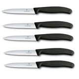 Victorinox 5 parçalı sebze bıçağı seti Swiss Classic siyah — 10 cm tırtıklı kenarlı — domates bıçağı