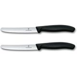 Victorinox 6.7833.B 11 cm Siyah 2'li Tırtıklı Blisterli Domates ve Sofra Bıçağı