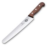 Victorinox Ahşap ekmek ve pasta bıçağı, tırtıklı kenarlı, 22 cm uzunluğunda paslanmaz çelik bıçak, ergonomik ahşap sap, akçaağaç