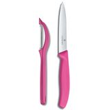 Victorinox Pembe Büyük Bıçak ve Soyacak Seti