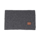 Victorinox Rib Knit Scarf With Leather Patch Eşarp Unisex - Yetişkin, Koyu gri, Taglia unica, Şal