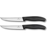 Victorinox Siyah Renkli Swissclassic 12 cm Blisterli Gourmet Steak-Biftek Bıçağı 2'li Set