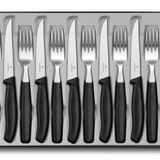 Victorinox sofra çatal bıçak seti ile biftek bıçağı, plastik, siyah, 40 x 25 x 3 cm, 12-birim