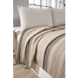 Vicuna Home Softy Pamuklu Tek Kişilik Battaniye, 150x200 cm, Kahve Çizgili, 4 Mevsim