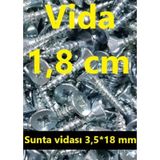 Vida 1.8 CM (100 Adet)- Ağaç - Ahşap - Sunta Vidası 3.5X18 MM Ar.10