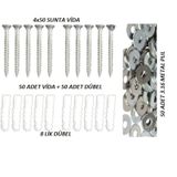 Vida+Dübel+Pul 50 Li Set..8 Lik Dübel+4X50 Vida..