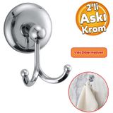 Vidali Askilik Banyo Tuvalet Lavabo Havlu Bornoz Askisi Catal Ikili Metal Aski Krom