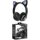 Vidar Kart Girişli Radyolu Bluetooth 5.0 Kulaklık Yüksek Ses Akıllı LED Işıklı Kedi Kulaklık