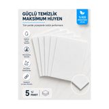 vidbel 5'li Beyaz Cam Bezi | Cam, Ayna ve Parlak Yüzeyler İçin İz Bırakmayan Mikrofiber Temizlik Bezi | Kimyasalsız Temizlik