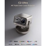 Vidda C2 Ultra 4K Projeksiyon Cihazı 4400 Cvıa Lümen MT9679 4g 128G HDMI 2.1 Jbl Ses Sistemi - Bej - Krom