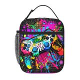 Video Oyunu Öğle Yemeği Kutusu Erkek Kızlar için Yalıtımlı Grafiti Gamepad Öğle Yemeği Çantası Yeniden Kullanılabilir Havalı Oyuncu Öğle Yemeği Kutusu Oyun Öğle Yemeği Çantası Ayarlanabilir Omuz