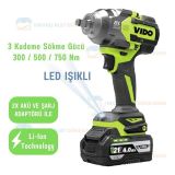 Vido WD040440210 2x4 Ah 1/2 inç 21V 750 Nm Akülü Kömürsüz Somun Sökme Makinesi