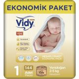 Vidy Baby Premium No:1 Yenidoğan 144 Adet Bebek Bezi