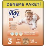 Vidy Baby Premium No:3 Midi 54 Adet Bebek Bezi