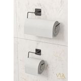 VİE HOUSE Siyah Yapışkanlı 2’Li Set Kağıt havluluk Tuvalet kağıtlık Rulo Havluluk Wc kağıtlık