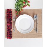 Viemso Ekose Büzgülü Jüt Amerikan Servis 2'li Set - 35 x 45 cm - Renkli
