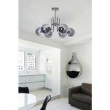 Vien Modern Tasarım Salon Yemek Odası Mutfak Gri Renk Füme Camlı Sarkıt 6 Lı Avize