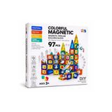 VIEN POLO 97 Parça Manyetik Yapı Blokları – 3D Renkli Mıknatıslı Magnetic Tiles Eğitici Çocuk Oyuncağı