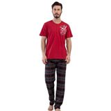 VİENETTA 111396-0568 ERKEK KISA KOL BORDO PİJAMA TAKIMI BORDO S