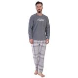 VIENETTA Erkek Polar Uzun Kol Gri Pijama Takım 3C0T3N1O88 GRİ XXL