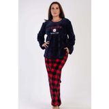 Vienetta Kadın Uzun Kol Büyük Beden Welsoft Lacivert Pijama Takımı 3C0T4N0O83 Lacivert 2 Xl