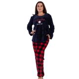 VIENETTA Kadın Uzun Kol Büyük Beden Welsoft Lacivert Pijama Takımı 3C0T4N0O83 Lacivert 3 Xl