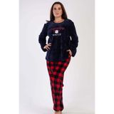 VİENETTA Kadın Uzun Kol Büyük Beden Welsoft Lacivert Pijama Takımı 3C0T4N0O83