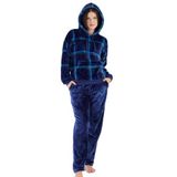 VIENETTA Kadın Welsoft Kapüşonlu Uzun Kol Indigo Pijama Takımı C3T0N3O088 Indigo S