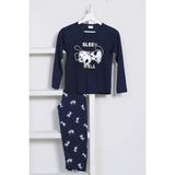 Vienetta Lacivert Erkek Çocuk O Yaka Reglan Uzun Kol Düz Paça Pijama Takım 1714,3-7 Yaş - 5-6 Yaş