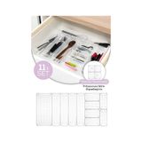 Vienev 11LI Set Çekmece Içi Kaşıklık - Dolap Içi Çatal-Kaşık Bıçak Düzenleyici Organizer - Beyaz