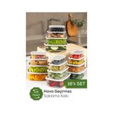 Vienev 16lı Hava Geçirmez Saklama Kabı Seti Gri 4x 250-500-750-1200 Ml Gri
